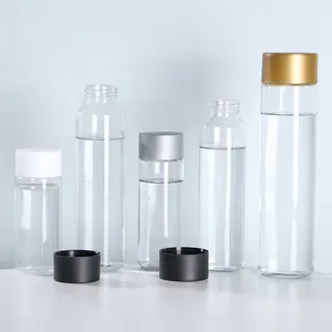 250ml Cylinder Cheap Glass Beverage Bottle Glass Water Bottle Packaging With Wide Mouth