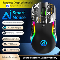 Souris de jeu intelligente Puke V28 AI, 6 boutons, Bluetooth, 2.4G sans fil, lumière RVB, souris photoélectrique pour l'e-sport et le bureau