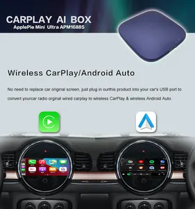 NAVLYNX ApplePieมินิUltra CarPlay AIกล่องUSBเล่นวิดีโอปลั๊กAndroid 14 13 ไร้สายอัตโนมัติYouTube Netflix 8G 128G GPS WIFI USB