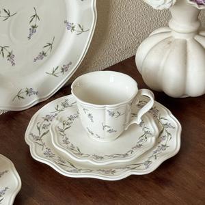 Vaisselle en céramique de style français, assiettes en céramique, tasses à café et assiettes, bols et assiettes en céramique, ensemble de tasses à thé - Product Image 3