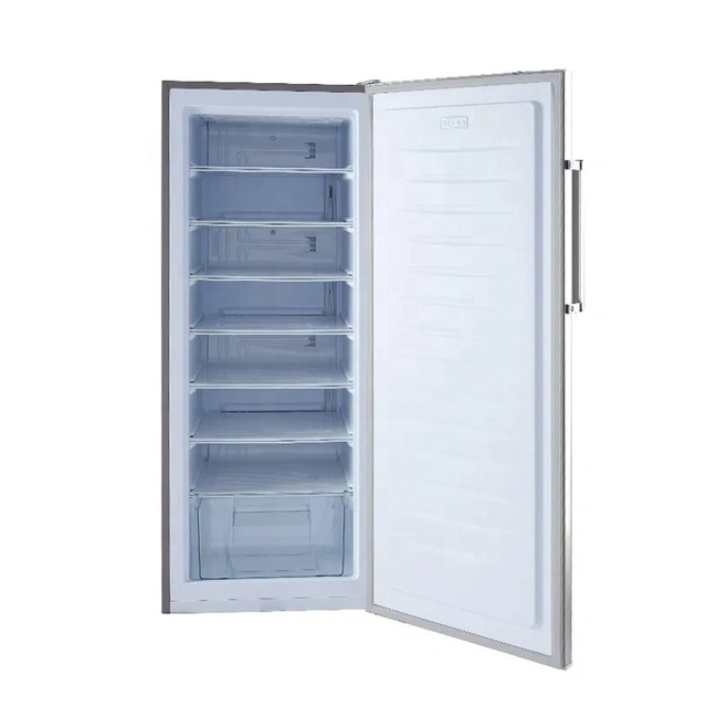 185L Defrosted Water Freezer Standing Upright Stainless Steel Deep Freezers for Home