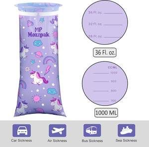 Alivio del Mareo por Movimiento, Bolsas para Vómito a Prueba de Fugas, Desechables, para Viajes en Auto, Aptas para Niños, Paquete de 24, Impresión por Grabado - Product Image 6