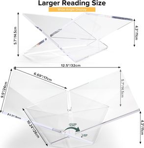 <span class=keywords><strong>Support</strong></span> et présentoir à livres en acrylique transparent légèrement surélevé personnalisé pour livres <span class=keywords><strong>de</strong></span> <span class=keywords><strong>cuisine</strong></span>, livres d'art, bibles, magazines - Affichage à domicile/au bureau - Product Image 4