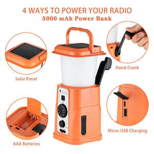 Solar Hand Crank Camping Lantern, 10000mAh with AM/FM Radio & SOS Alarm for Outdoor Emergencies - Product Image 6