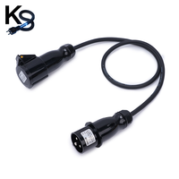 Rallonge CEE en Y 16A 3P avec fiche mâle CEE et 2*16A 3P fiche femelle IEC, câble en caoutchouc PVC IP44 pour équipement industriel