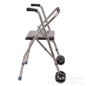 Déambulateur pliable à quatre roues en acier inoxydable Hebei avec siège pour personnes âgées et handicapées, aide à la mobilité - Product Image 3