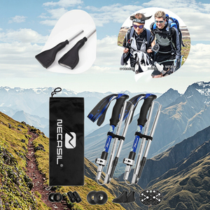 Pro Set équipement <span class=keywords><strong>de</strong></span> randonnée en plein air télescopique pliant en alliage d'aluminium canne <span class=keywords><strong>de</strong></span> trekking avec poignée EVA bâton <span class=keywords><strong>de</strong></span> <span class=keywords><strong>marche</strong></span> - Product Image 1