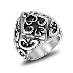 Unisex Geometric Pattern <b>Ring</b> Titanium Steel SA918 Gift Jewelry - Product Image 5