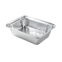 Conteneur en aluminium argenté, résistant au four, jetable pour barbecue et emballage à emporter