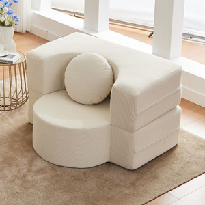 Set di Mobili per Soggiorno in Stile Vintage Personalizzabili all'Ingrosso, Divano Letto Lussuoso Compatto e Pieghevole, Imbottito con Materiale in Spugna - Product Image 1