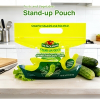 Pochette de sécurité personnalisée avec fenêtre transparente, poignée et fermeture éclair refermable, couleur personnalisée pour la vente au détail de légumes frais