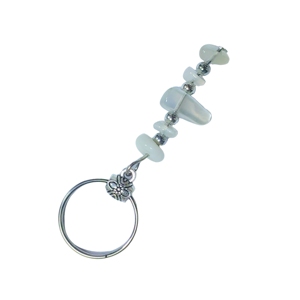 Moonstone Chip Stone Keychain Metal Ring Pendant <b>Bag</b> Charm for Backpack Handbag Decoration Birthday Holiday Gift - Product Image 6