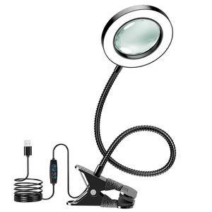 Loupe grossissante 10X avec éclairage LED à intensité réglable, support <span class=keywords><strong>de</strong></span> bureau avec <span class=keywords><strong>pince</strong></span> pour loisirs, lecture, artisanat, couture, seniors, réparation, nouveauté - Product Image 2