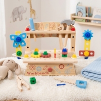 Nuevo Juguete Educativo Montessori de Madera, Mesa de Herramientas con Juego de Tuercas, Modelo para Niños de 2 a 4 Años, Juego de Padres e Hijos Qiaike TC-8613