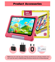 Tablette Enfant Android 15 10 Pouces WIFI Processeur Octa-Core 4 Go + 4 Go + 64 Go de Stockage WIFI6 Plus de 100 Applications Éducatives pour Enfants