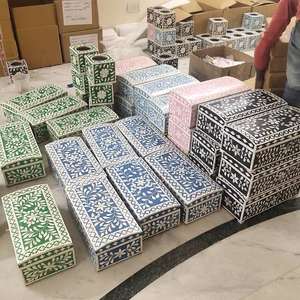 Boîte à bijoux élégante en incrustation d'os avec construction en bois de qualité supérieure durable pour la maison classique et la collection de cadeaux Fournisseur indien - Product Image 6