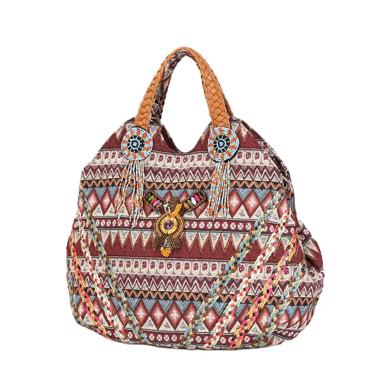 2021 wholesale Women Canvas Vintage Banjara Tribal Tote shoulder Bag