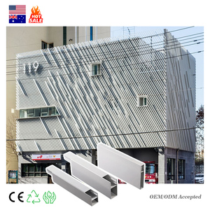 <span class=keywords><strong>Bardage</strong></span> d'écran en aluminium de panneau de mur extérieur de bâtiment de façade de lattes en <span class=keywords><strong>bois</strong></span> de grain - Product Image 5