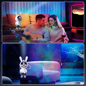 Lampe de Projection Ciel Étoilé Wolongmountain Lapin Astronaute pour Enfants, Veilleuse Ambiance Étoilée à 360 Degrés - Product Image 4