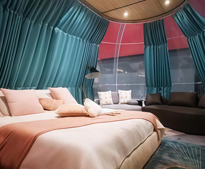 Casa Burbuja Transparente, Domo Geodésico de PC de Alta Resistencia para 2 Personas, Glamping de Lujo con <span class=keywords><strong>Cortinas</strong></span> de Baño - Product Image 3