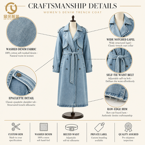 Collezione Autunno Inverno 2026: Abbigliamento Femminile all'Ingrosso, Cappotto Trench Vintage Extra Lungo con Cintura in Vita e Colletto Rovesciato - Product Image 4