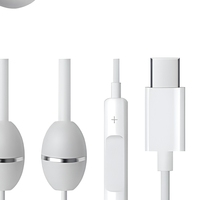 Écouteurs filaires USB Type-C blancs anti-radiation étanches avec microphone, modèle exclusif