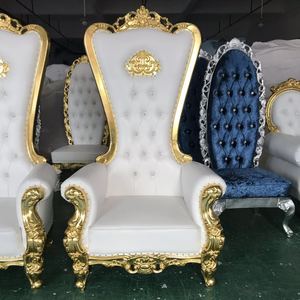 Silla de Trono de Madera Blanca para Bodas al por Mayor, Sillas de Trono de Rey y Reina de Lujo - Product Image 3