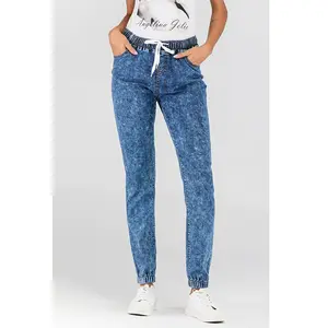 Celana Jeans Pensil Denim Panjang Wanita, Celana Jin Kurus Ukuran Besar Klasik Elastis Solid Kasual Ramping untuk Wanita
