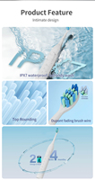 T14 brosse à dents brosse à dents électrique 45000VPM 5 Modes minuterie intelligente 8 tête de remplacement de qualité IPX7 ensemble de voyage Rechargeable Durable