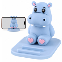 Support de téléphone créatif en forme d'hippopotame, ornement de bureau, décoration de bureau, cadeau, support universel pour téléphone portable en forme d'hippopotame mignon