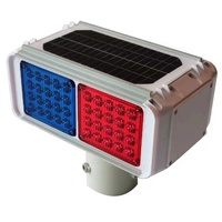 Lampu Lalu Lintas LED Surya Dua Sisi Merah Biru Bergantian dengan Perlindungan IP54 dan Operasi 24 Jam