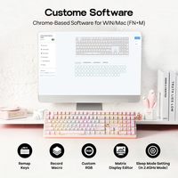 Clavier mécanique de jeu AULA F108 Pro V2 Esports, tri-mode USB 2.4Ghz sans fil, disposition 100%, touches RGB rétroéclairées, hot-swap, PC
