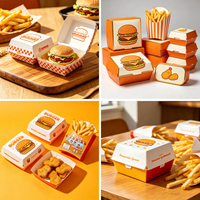 Caja de Cartón Corrugado para Comida para Llevar, Impresión UV, Personalizable, para Hamburguesas, Cajas de Envío para Servicios de Alimentos