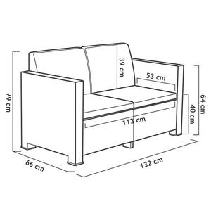 Set di Mobili da Giardino Contemporanei in Plastica Riciclata Evo Comfort, Divano e Poltrona da Esterno in Plastica - Product Image 5