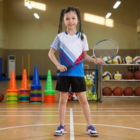 Ensemble de maillots de football personnalisés pour enfants, col en V, manches courtes, maillot et short pour match de football en plein air, tenue d'équipe d'étudiants