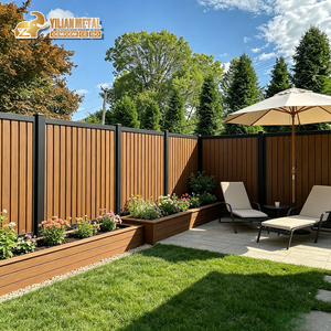 Clôture de jardin extérieure en composite WPC, aspect <span class=keywords><strong>bois</strong></span> naturel, durable, solution nécessitant peu d'entretien - Product Image 5