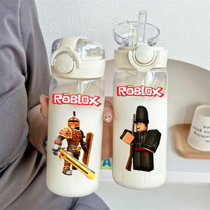 แก้วน้ำพลาสติกใสลายการ์ตูน <span class=keywords><strong>Roblox</strong></span> ขนาด 400/600 มล. พร้อมหลอดดูด ขวดน้ำลายหุ่นยนต์ DynaBlocks ของขวัญวันหยุดสำหรับเด็กผู้ชาย - Product Image 5