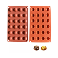 24 cavités demi-cercle silicone mini semi-sphère dôme moules pour fondant bonbons chocolat gâteau décor cuisson et pâtisserie outils