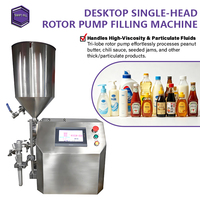 Machine de remplissage professionnelle de bureau à pompe rotative à tête unique, système de remplissage haute viscosité pour confitures, pâtes et sauces gourmandes