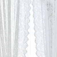 Tulle dentelle porte rideau élégance classique blanc chaîne tricot petit prêt à l'emploi tige poche fenêtre rideau