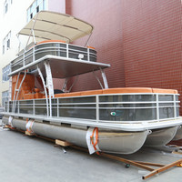 Nouveau produit, meilleure qualité, bateau ponton à deux étages de 30 pieds, style luxueux, bateau ponton en aluminium avec maison à vendre