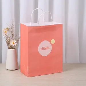 New Foreign Trade Kraft Paper Handbag Clothing Gift Packaging Paper Bag Printing Color Printing Custom Logo