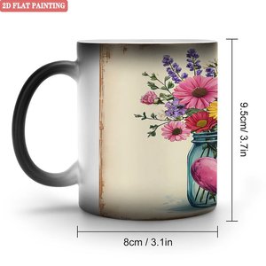 Mug en céramique givrée au toucher doux, 11 oz, noir, changeant de couleur à la chaleur, pour café ou thé - Product Image 1