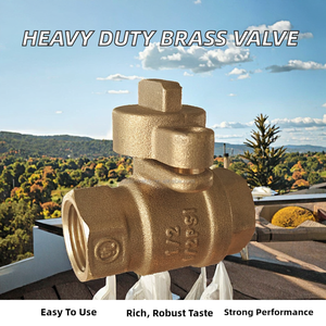 Vanne à boisseau sphérique manuelle en laiton forgé 1/2 pouce, robuste, avec aile de verrouillage pour compteur d'eau frontal, personnalisation usine OEM, certifiée CE - Product Image 2