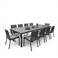 Meubles de jardin, table et chaises de jardin pour villa, ensemble de salle à manger extérieure en teck de luxe, table extérieure pour hôtel, ensemble de salle à manger extérieure pour hôtel