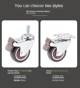 Schwerlast 35kg mit Bremsrollen Geräuscharme Schwenkrollen <span class=keywords><strong>40mm</strong></span> Gummirad für Küchen- und Bürostühle Möbel Kinderbett Schrank Werkbank Umzug - Product Image 2