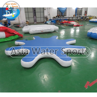 Plateforme ronde gonflable pour parc aquatique à double couche de 3,2 mètres de diamètre, île flottante, ponton, aqua sup, quai de yoga, peut accueillir jusqu'à 8 personnes