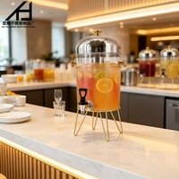 Fournitures hôtelières, équipement de restauration commercial, distributeur de jus de luxe en or 8L, distributeur de boissons pour buffet avec robinet