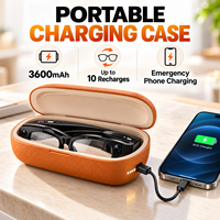 Lunettes Intelligentes IA avec Caméra 800W, Enregistrement Photo et Vidéo, Traduction IA, Assistant Vocal, Transfert WiFi, Étui de Recharge 3600mAh