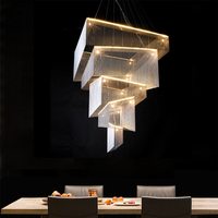 Prix d'usine OEM, lustre en aluminium et fer personnalisé, moderne, grand modèle, pour hôtel, hall, villa, salon, luminaire suspendu LED